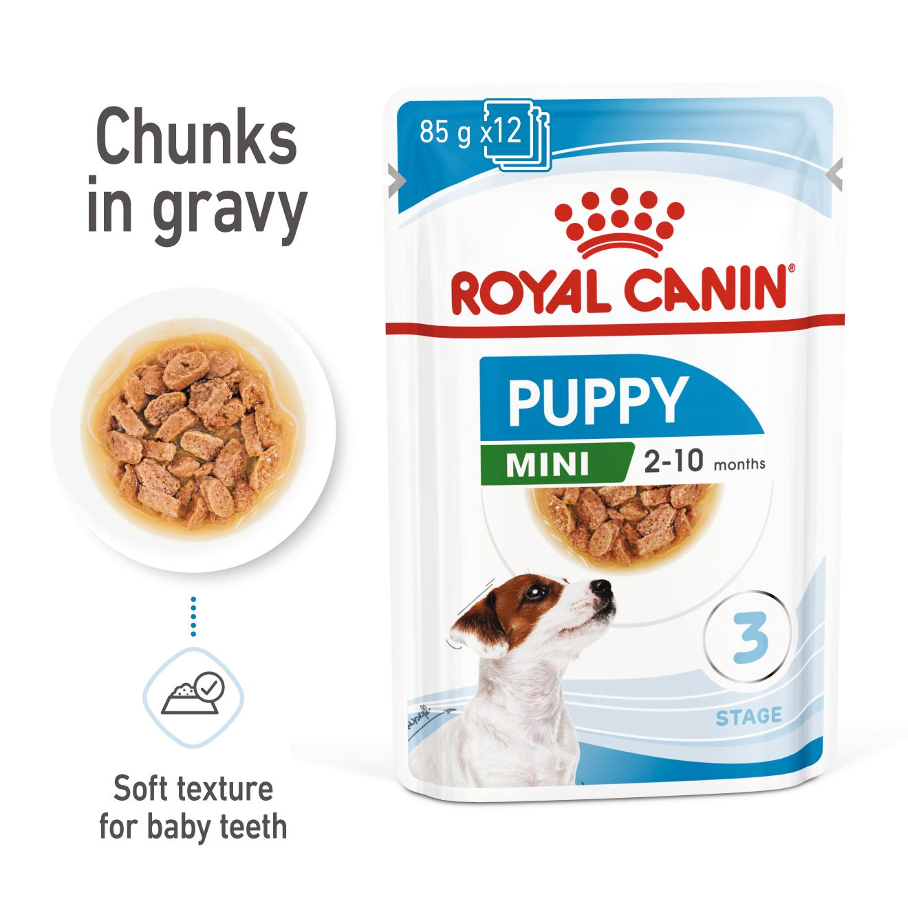 Royal Canin 12 x 85 gm Size Health Nutrition Mini Puppy (Wet Food Pouches)