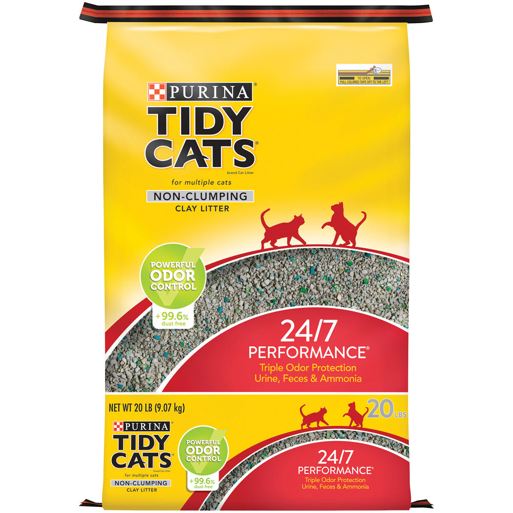 Purina Tidy 9kg Cats 24/7 Performance Clumping Cat Litter with 24/7 Odour Control, Low Dust, Strong Clumping