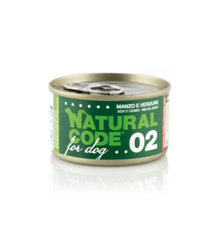 Natural Code Beef & Vegetables Cooking Water Wet Dog Food - 90G