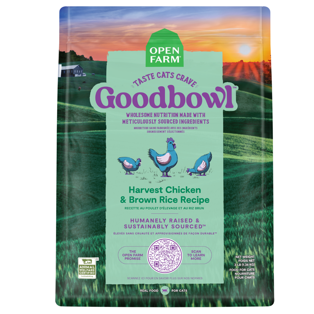 Open Farm Goodbowl Harvest Chicken&Brown Rice Recipe Dry Cat Food - 3.17KG
