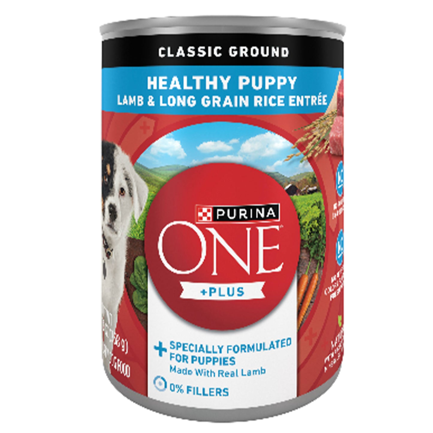 (368gm) (Pack of 12) Purina ONE Plus Classic Wet Puppy Food with Lamb & Long Grain Rice Entrée