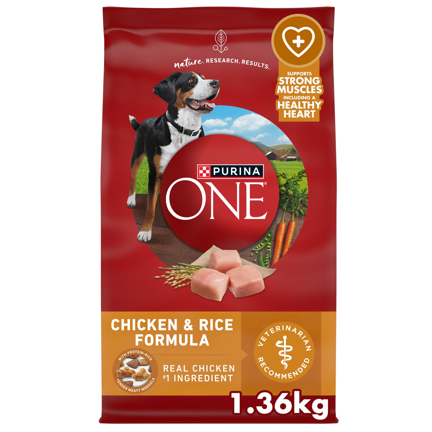 (1.36kg) Purina ONE Dry Dog Food with Chicken & Rice Formula