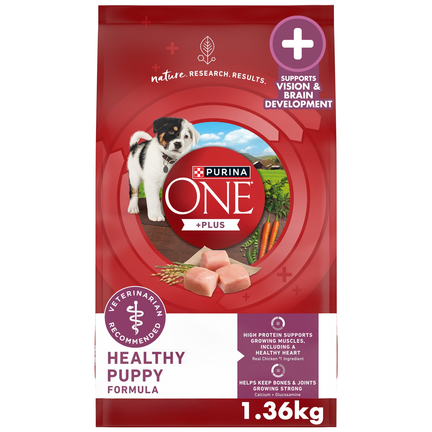 (1.36kg) Purina ONE Plus Dry Puppy Food Healthy Puppy Formula