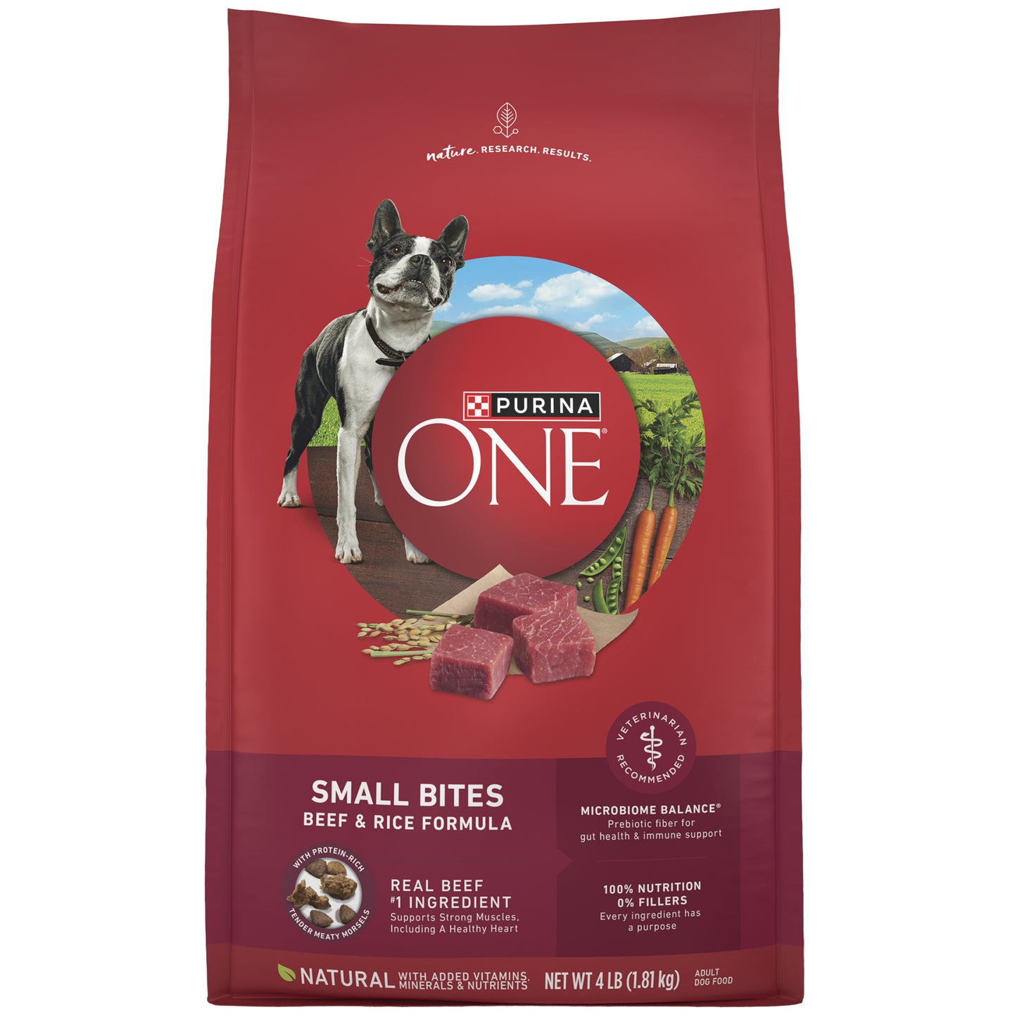 (1.81kg) Purina ONE Small Bites Dry Dog Food Beef & Rice Formula