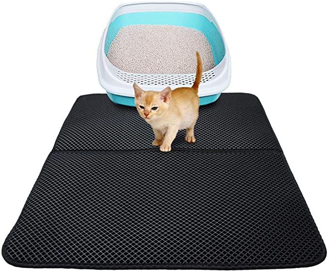 Cat Litter Pad Double-Layer Cat Litter Mat Trapper Pad Pet Rug EVA Mat Anti Splash Mat, Paw cleaning mat, Washable litter mat