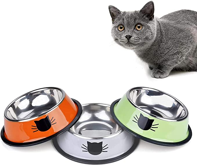 Premium Quality Pet Food and Water Bowl for Cats and Dogs - Set of 3 Bowls