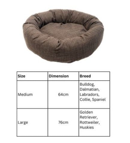 Danish Design Allsorts Aberdeen Charcoal Donut Bed for Dogs
