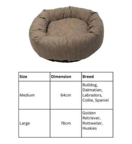 Danish Design Allsorts Aberdeen Grey Donut Bed for Dogs