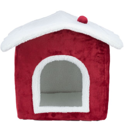 Trixie Christmas Nevio Cave for Dogs - RED/35X45X38CM