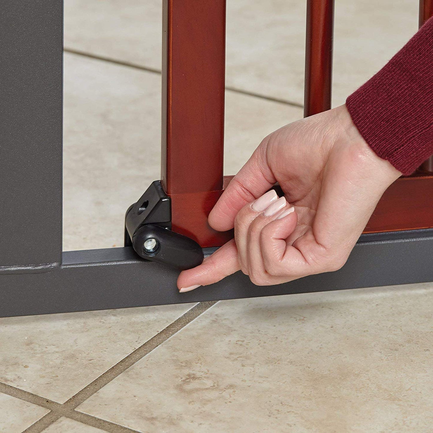 Steel Pet Gate with Decorative Wood Door