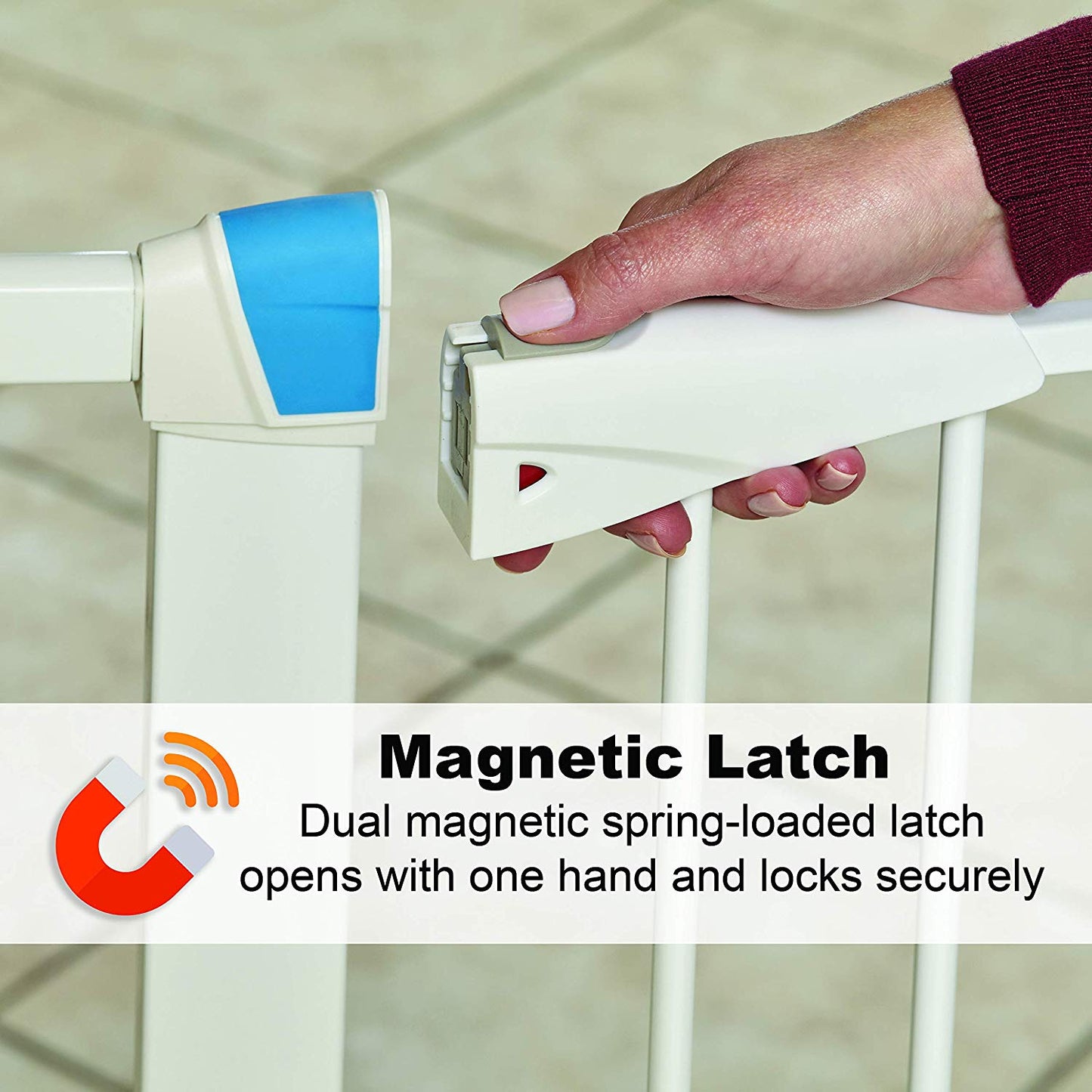 White Glow in the Dark Steel Pet Gate