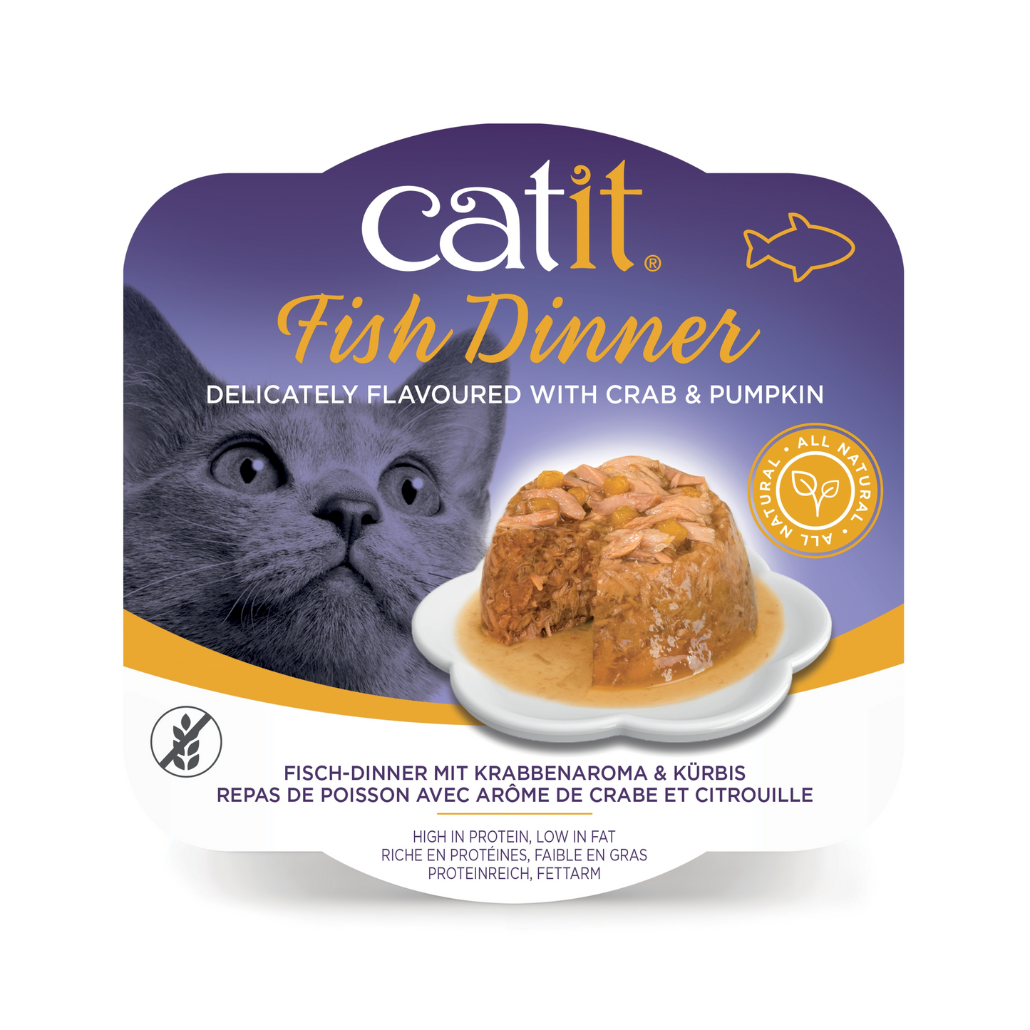 Catit Fish Dinner Crab Flavour & Pumpkin 80 g 6pcs/box