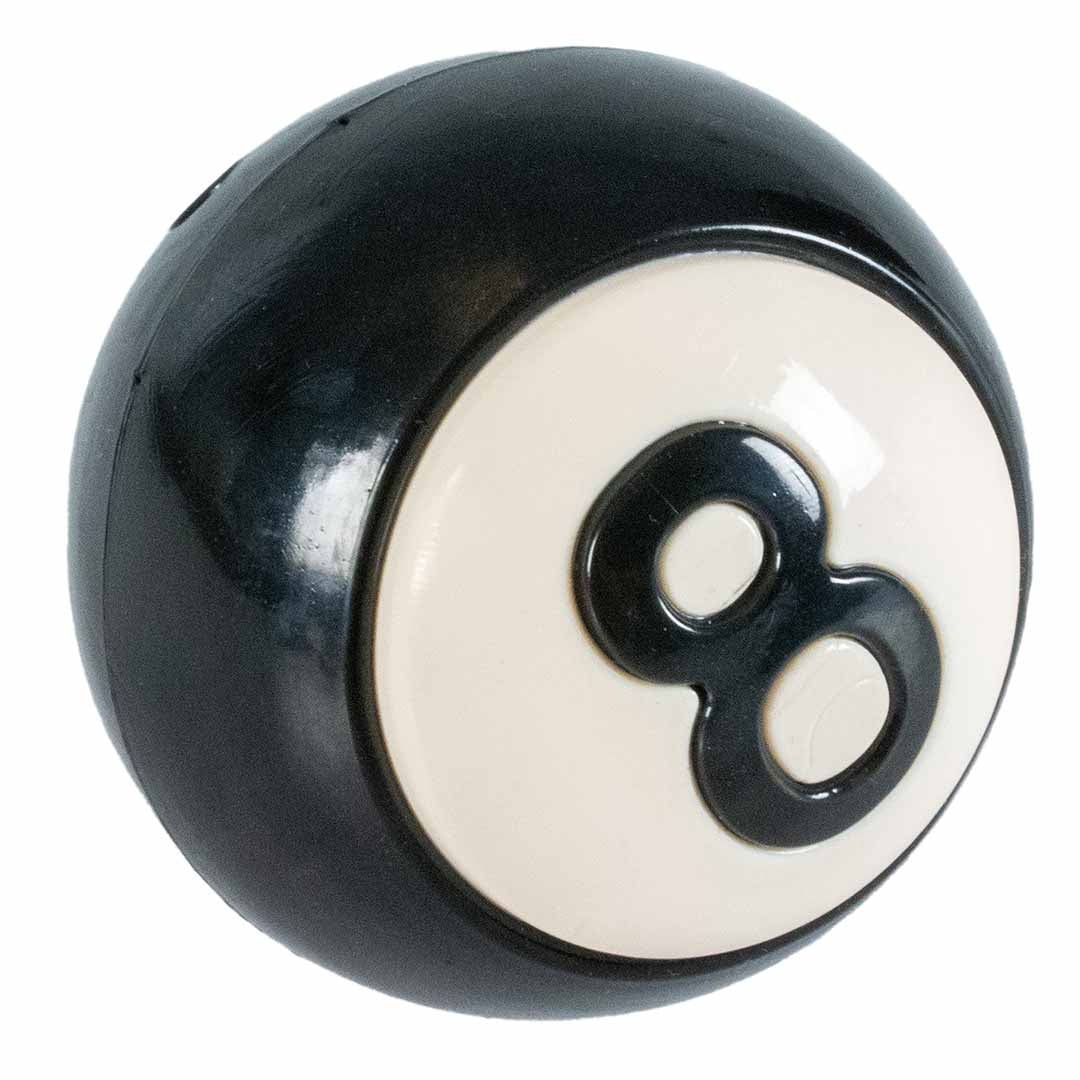Ebi Coockoo Eight-Ball Treat Dispenser Ball Dog Toy - BLACK/8CM