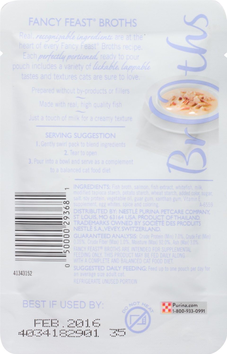 Purina Fancy Feast Broths Creamy Salmon Wet Cat Food Complement (40g)