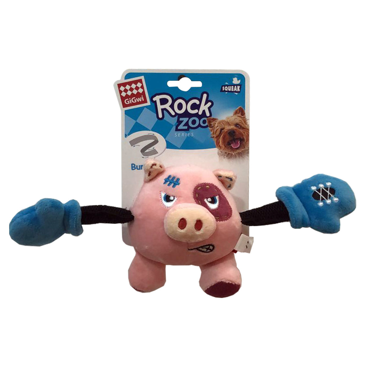 Rock Zoo King Boxer Pig with Squeaker  &  Crinkle S