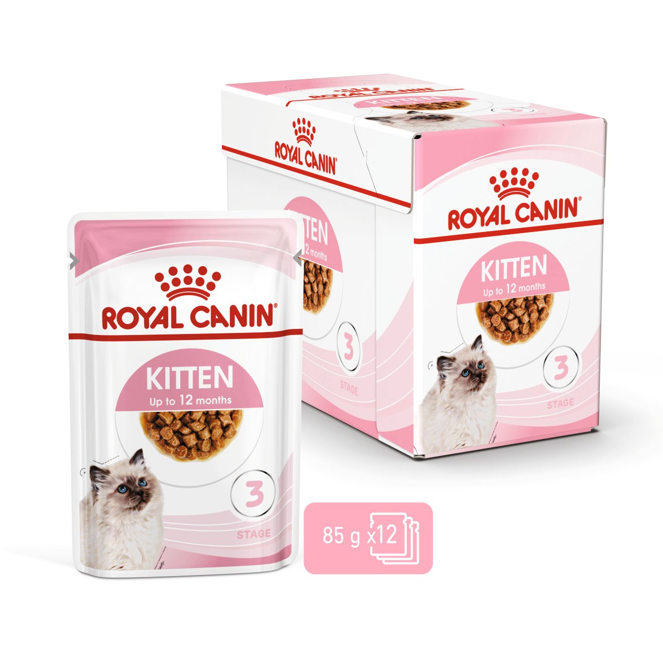 Royal Canin 12 x 85 gm Feline Health Nutrition Kitten Gravy (Wet Food Pouches)