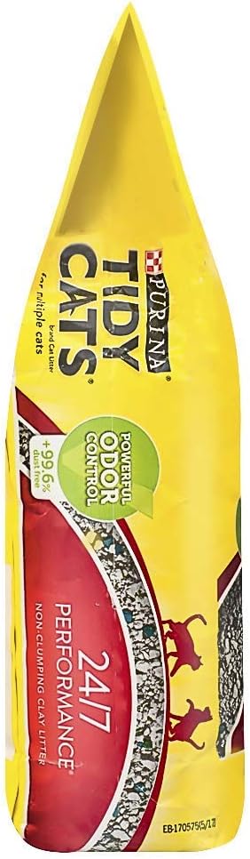 Pack of 5 Purina Tidy 4.5kg Cats 24/7 Performance Clumping Cat Litter with 24/7 Odour Control, Low Dust, Strong Clumping