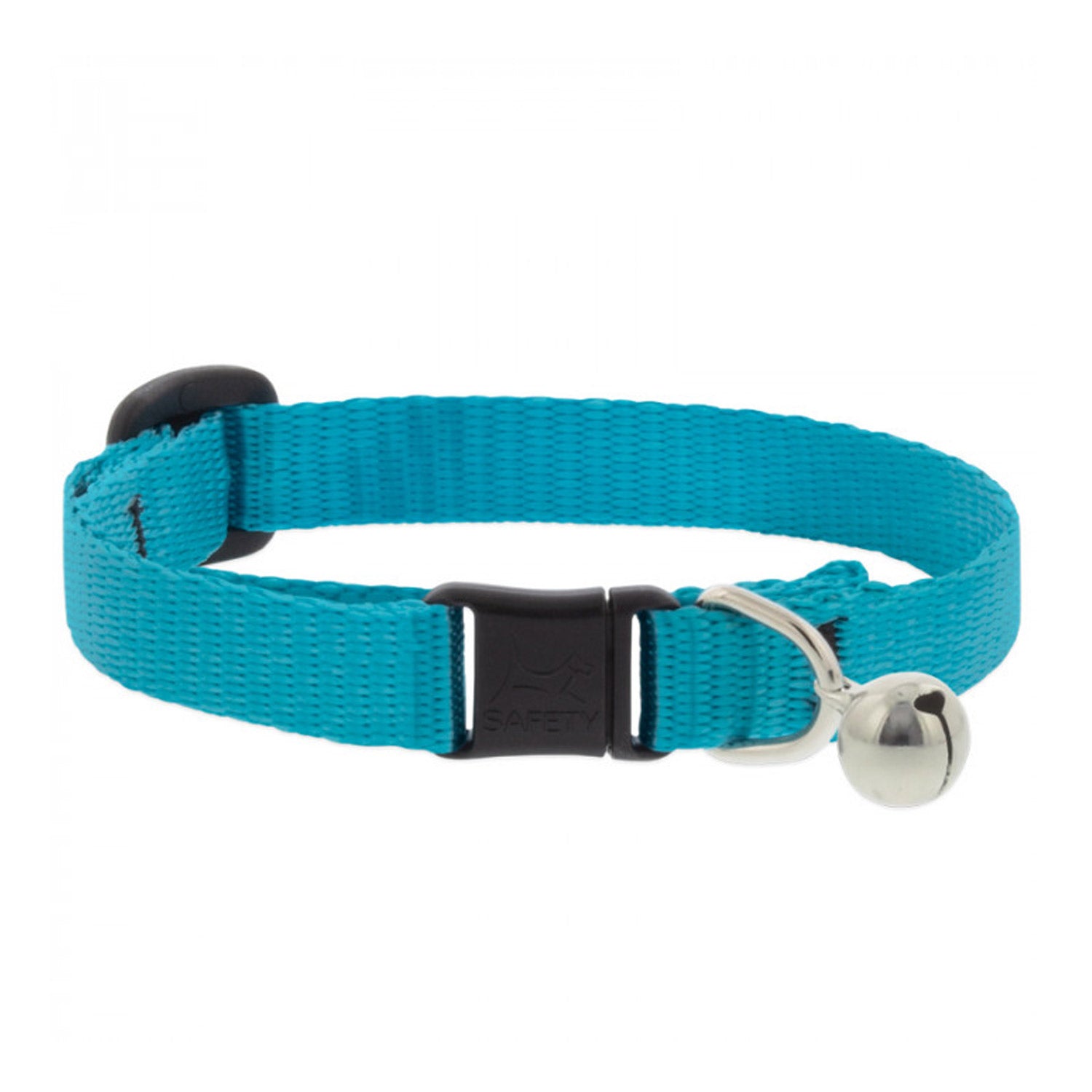 Basic Solids Safety Cat Collar with Bell - Aqua