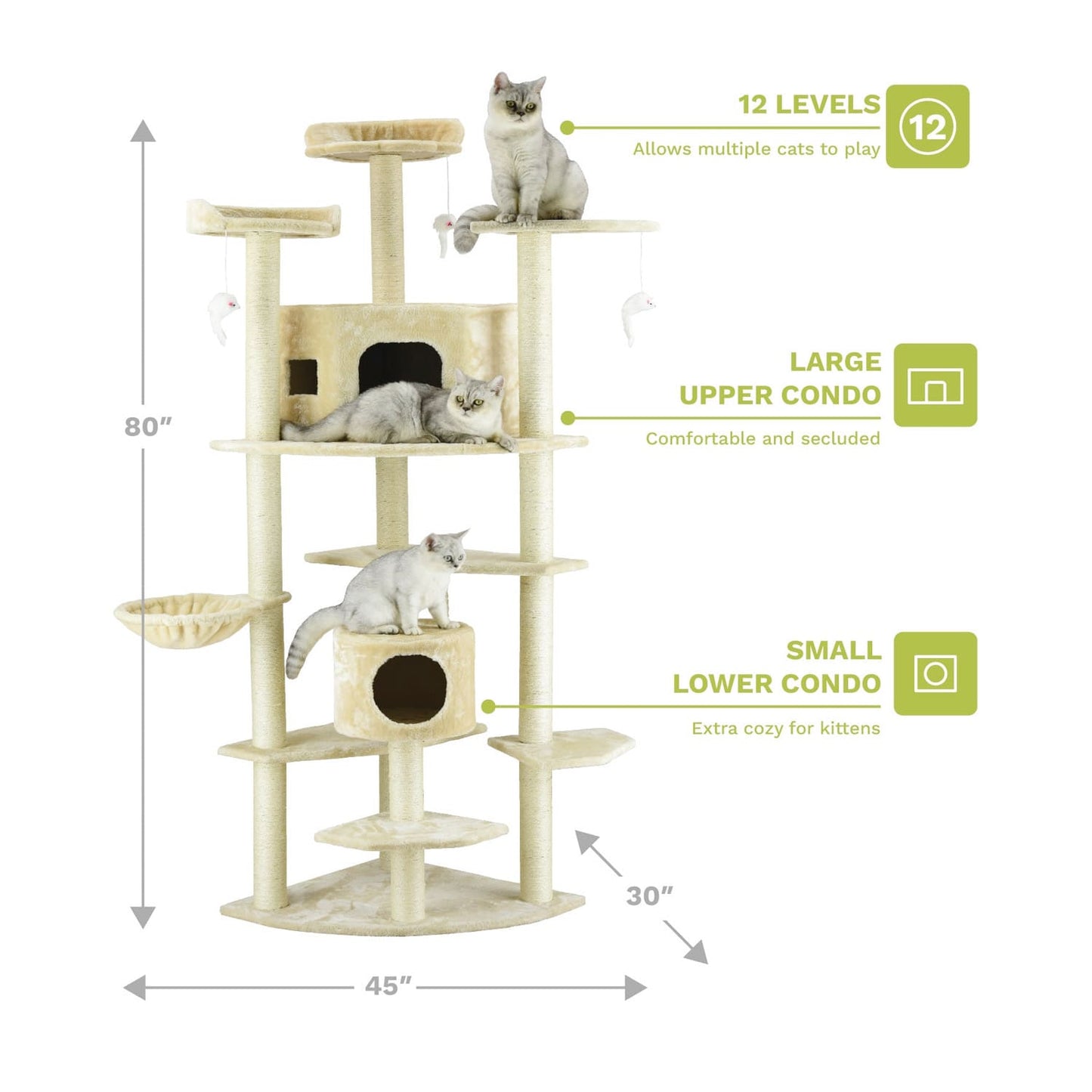80" Cat Tree Condo