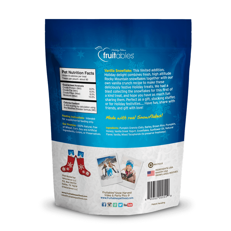 Fruitables Vanilla Snowflake Dog Treats 198gr