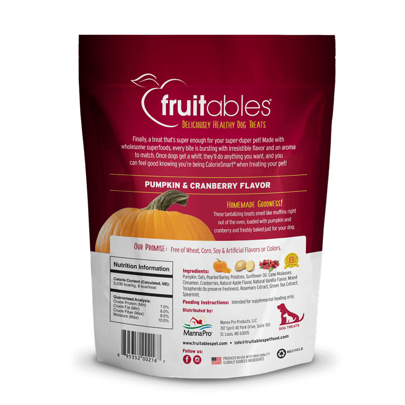 Fruitables Dog Treats Pumpkin  &  Cranberry 198gr