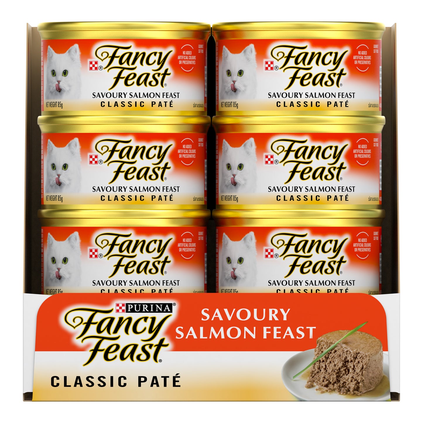 85gm (Pack of 24) Purina Fancy Feast Classic Paté in Savoury Salmon Feast Wet Cat Food