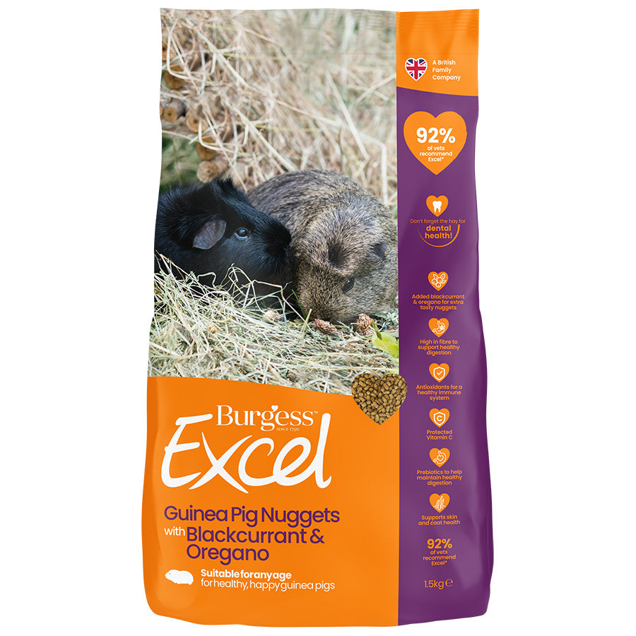 Burgess Excel Nuggets with Blackcurrant & Oregano for Adult Guinea Pig - 1.5KG