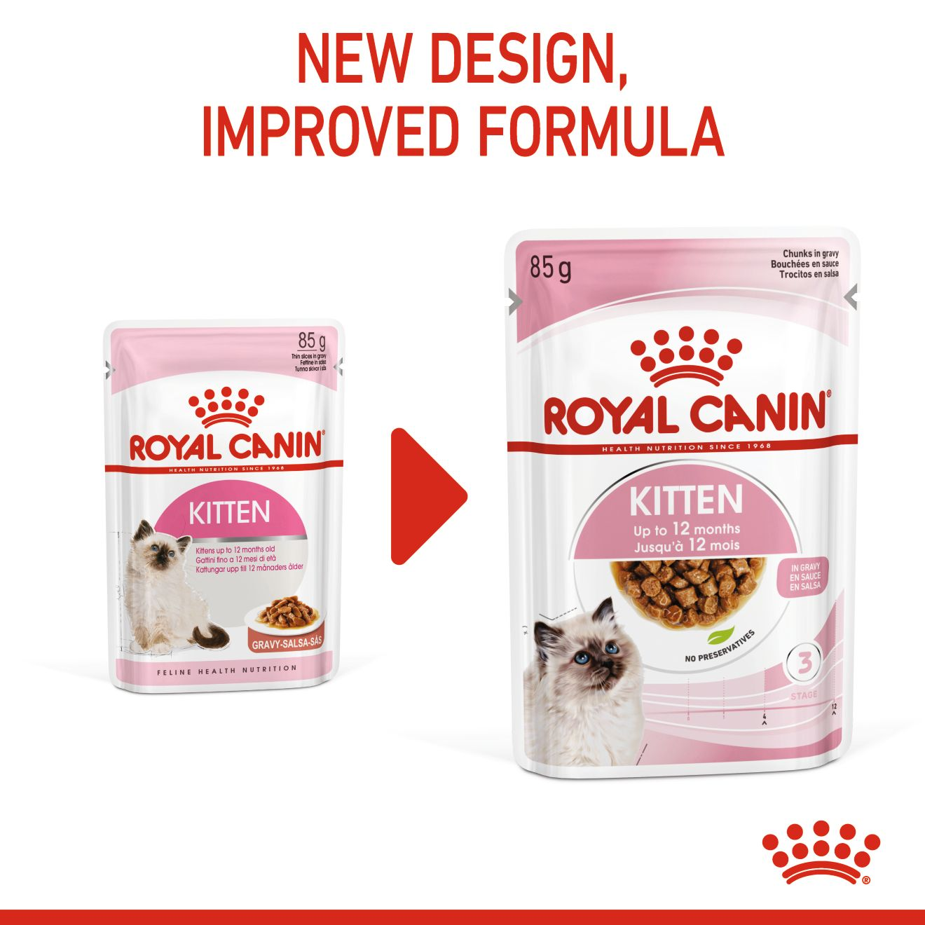 Royal Canin 12 x 85 gm Feline Health Nutrition Kitten Gravy (Wet Food Pouches)