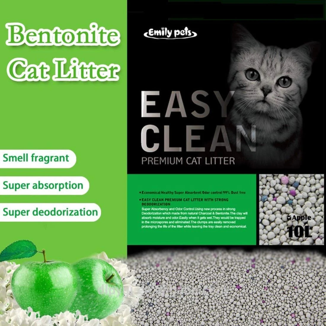 Emily Pets - Easy Clean Fresh Scented Bentonite Cat Litter (Apple, 10L)