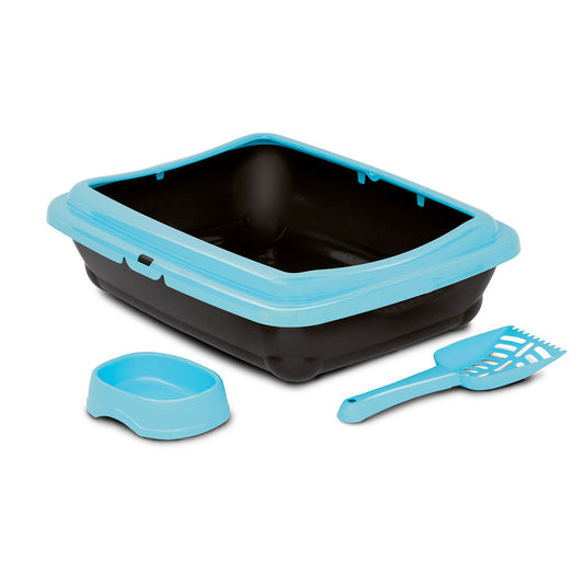 BIRBA KIT (Litter Box + Scoop + Bowl) - Aqua