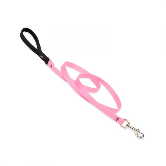 Basic Solids Padded Handle Dog Leash 4ft - 1/2" wide, Pink