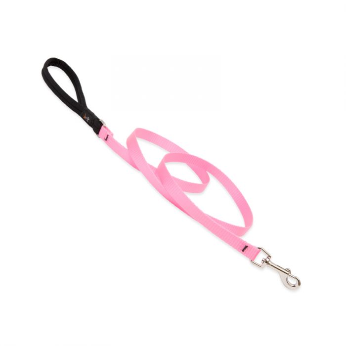Basic Solids Padded Handle Dog Leash 4ft - 1/2" wide, Pink