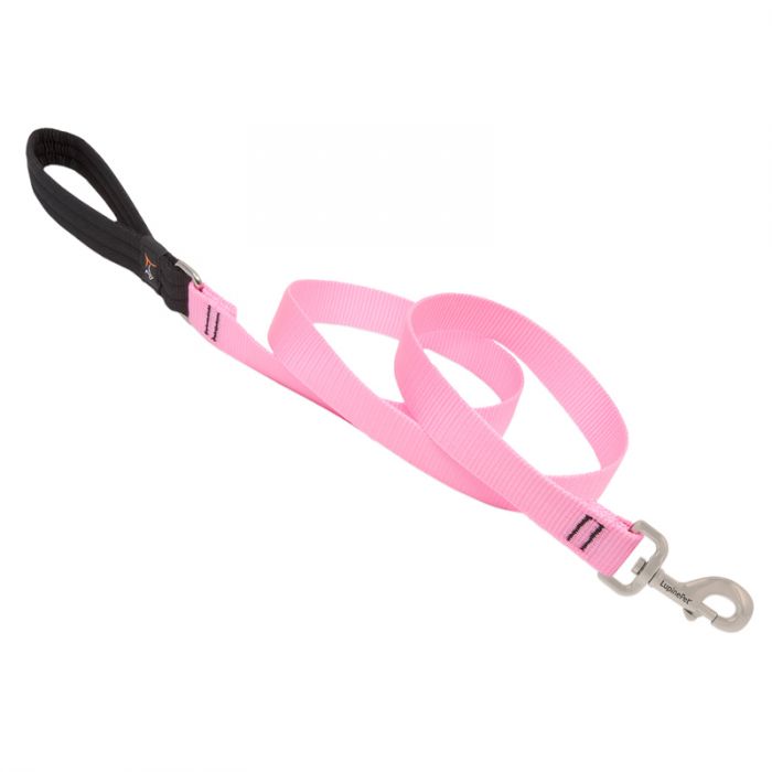 Basic Solids Padded Handle Dog Leash 4ft - 1" wide, Pink