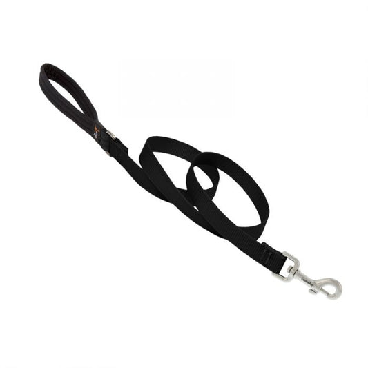 Basic Solids Padded Handle Dog Leash 4ft - 3/4" wide, Black