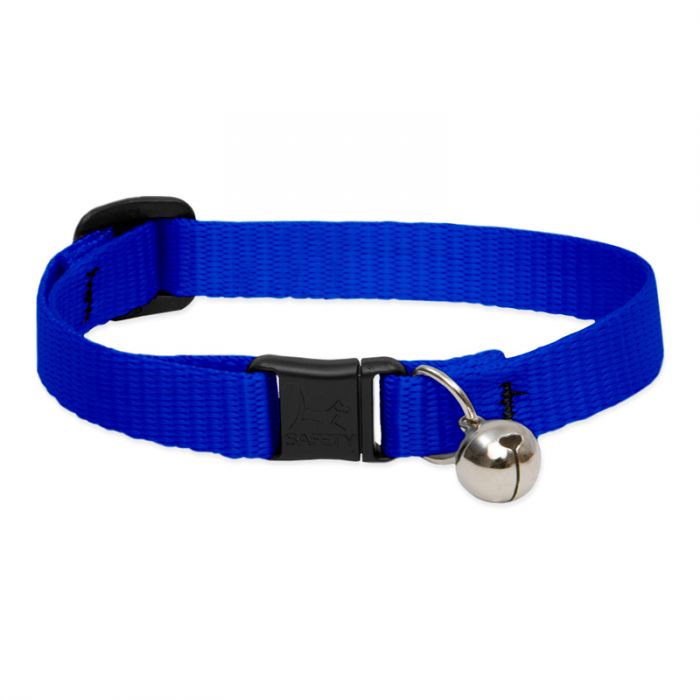 Basic Solids Safety Cat Collar with Bell - Blue