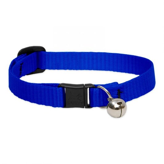 Basic Solids Safety Cat Collar with Bell - Blue