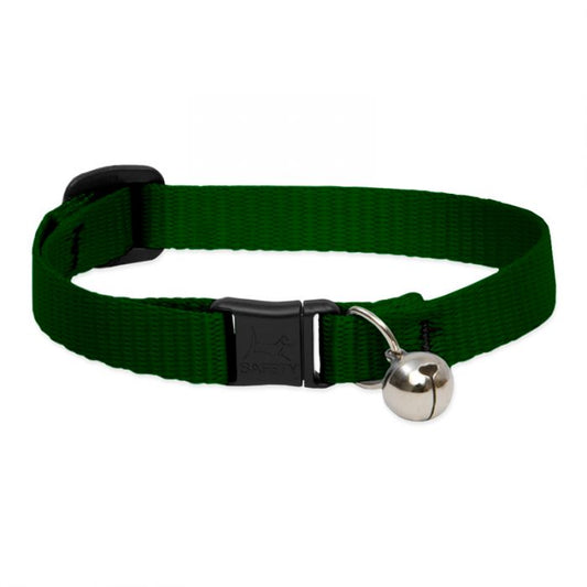 Basic Solids Safety Cat Collar with Bell - Green