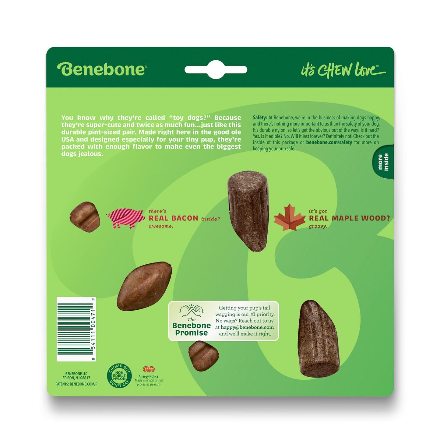 Benebone 2-Pack Maplestick/Zaggler (Tiny) - Bacon