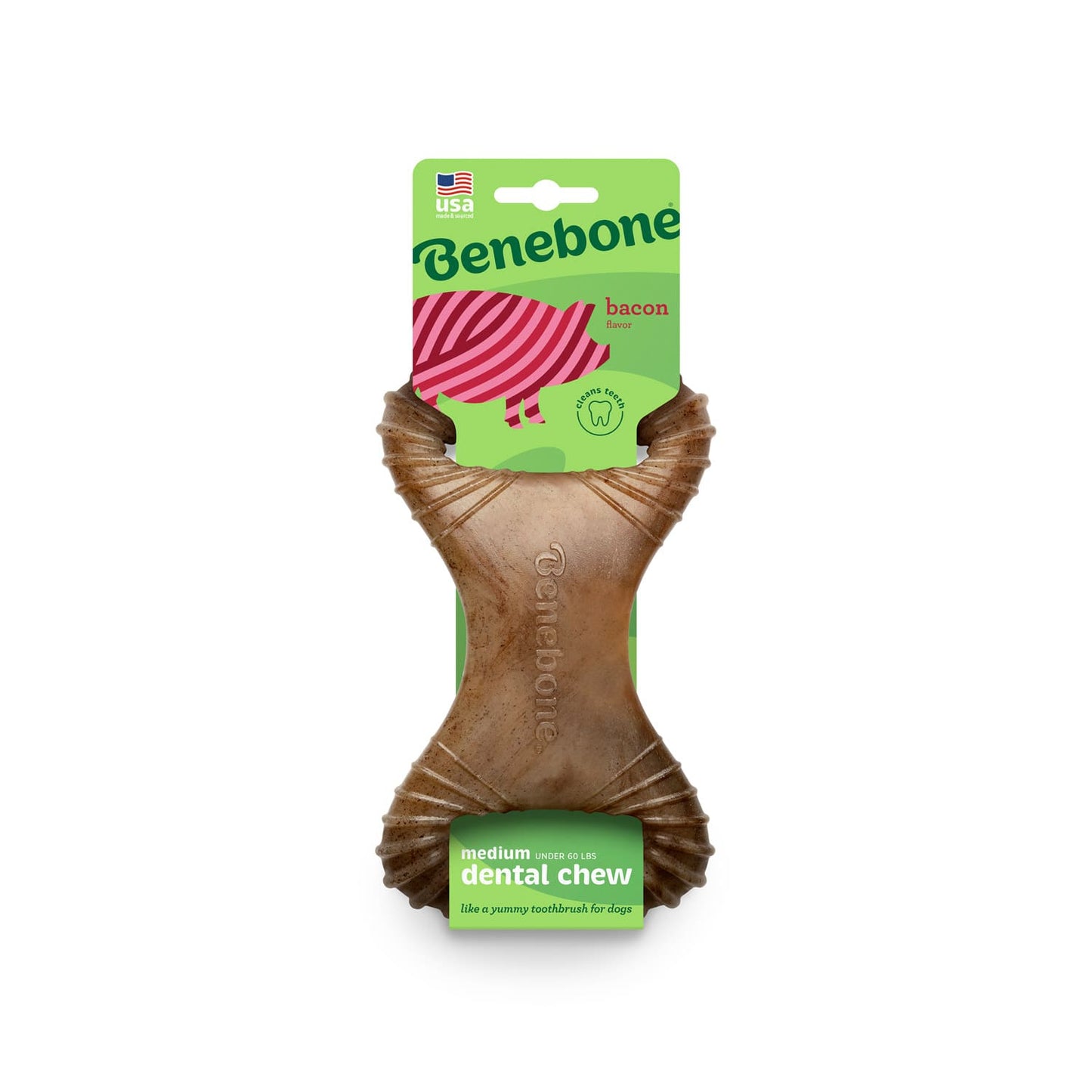 Benebone Dental Dog Chew Toy - Bacon - Medium