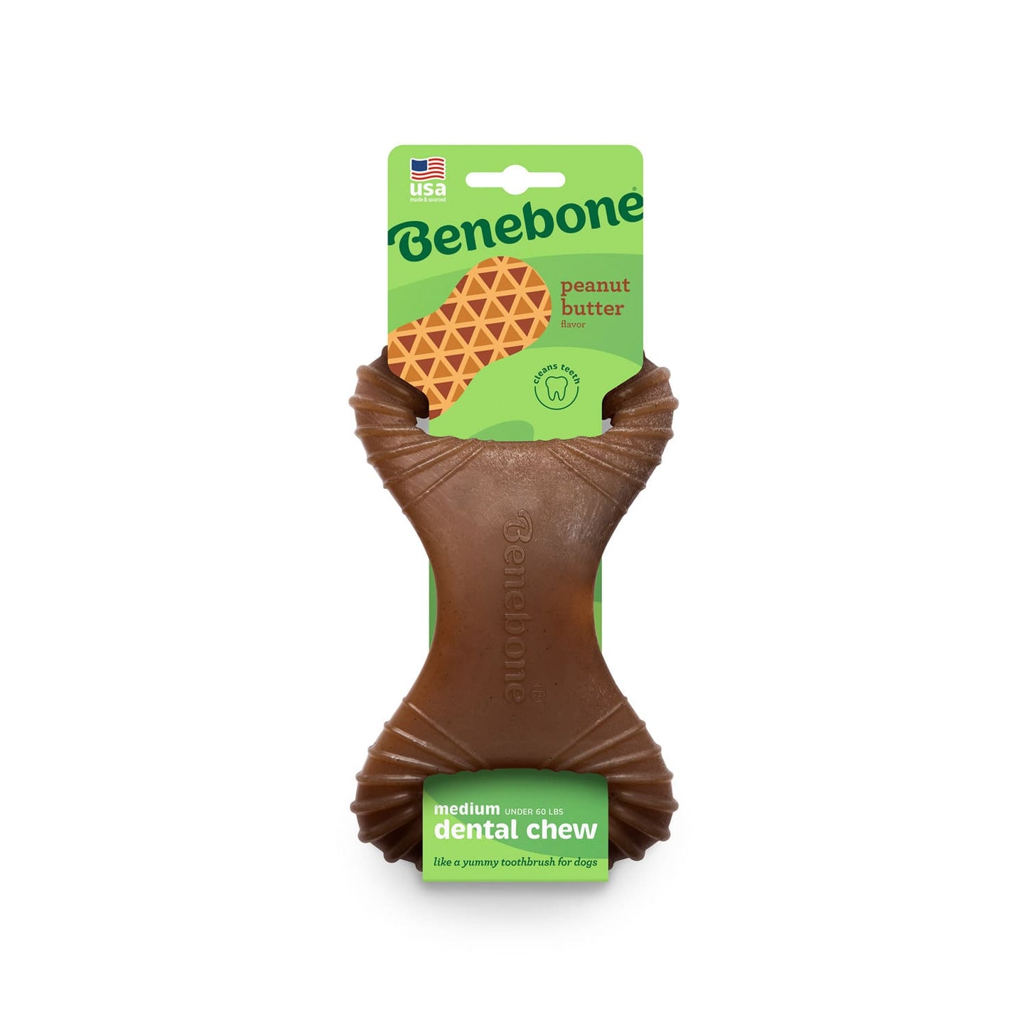 Benebone Dental Dog Chew Toy - Peanut - Medium