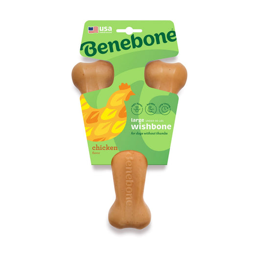 Benebone Wishbone Dog Chew Toy - Chicken - Large