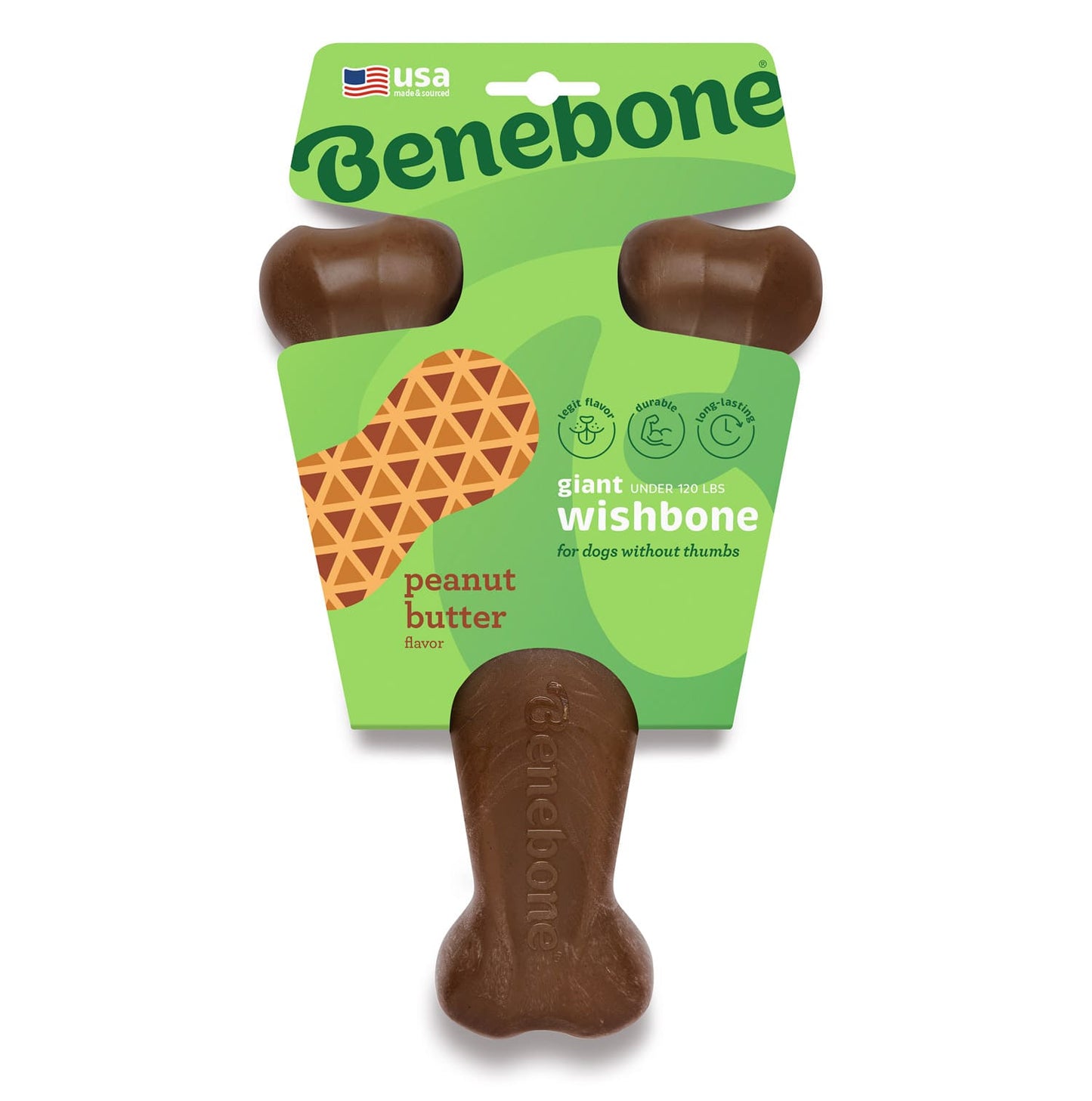 Benebone Wishbone Dog Chew Toy - Peanut - Giant