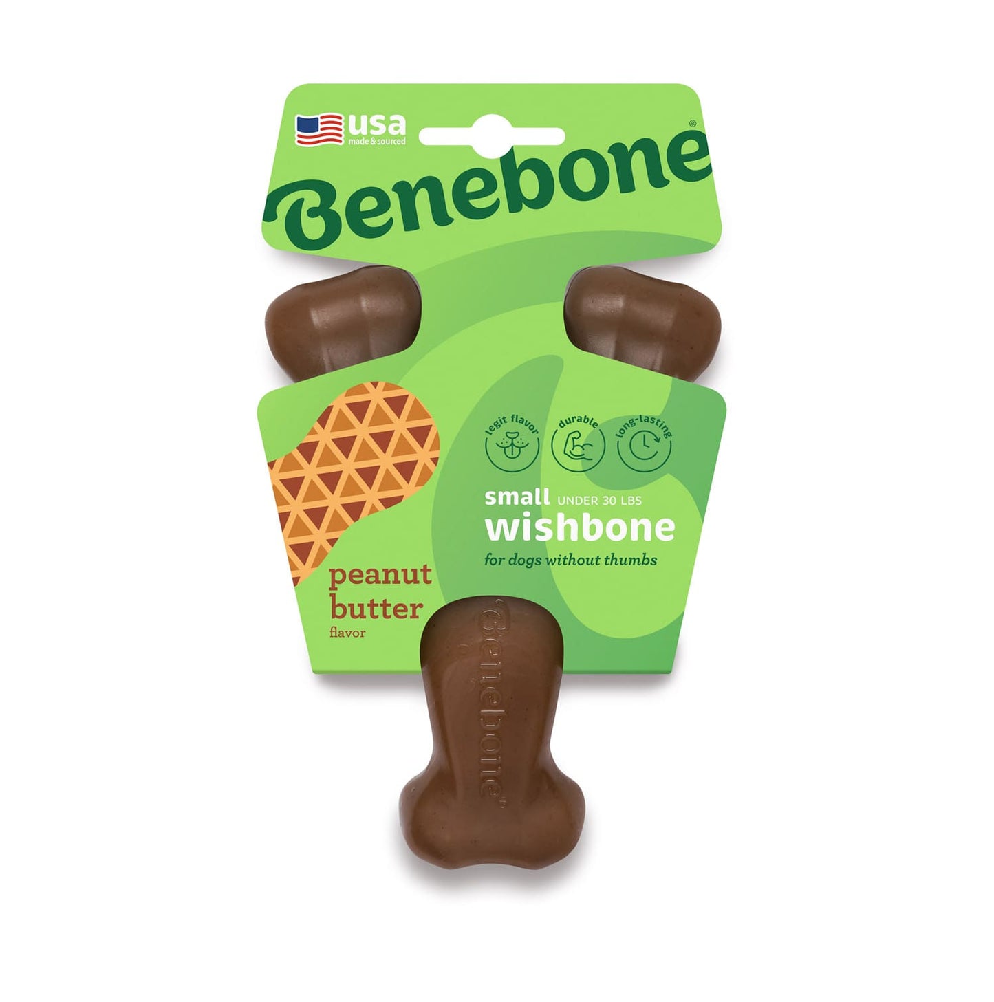 Benebone Wishbone Dog Chew Toy - Peanut - Small