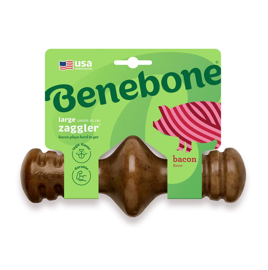 Benebone Zaggler Dog Chew Toy - Bacon - Large
