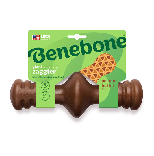 Benebone Zaggler Dog Chew Toy - Peanut