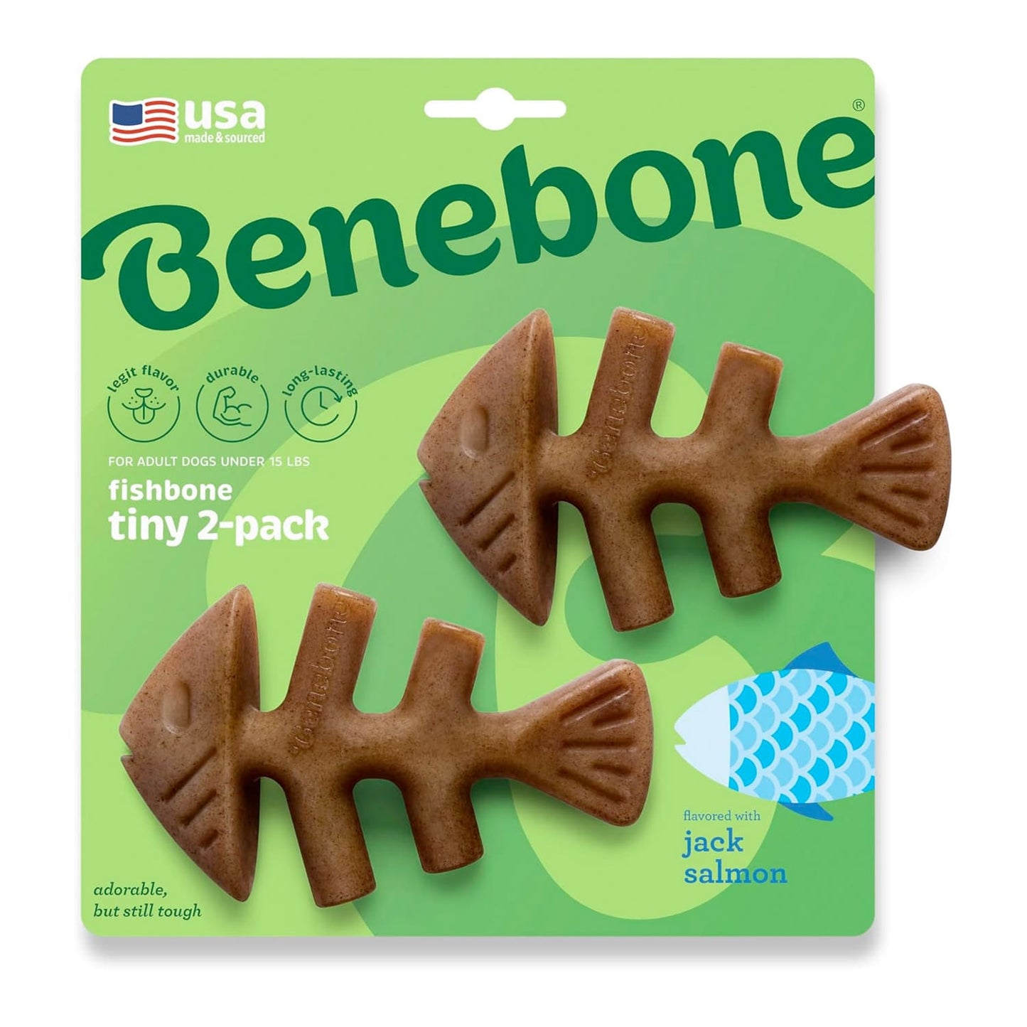Benebone Dental Chew Fishbone Jack Salmon (Tiny) - 2 pack