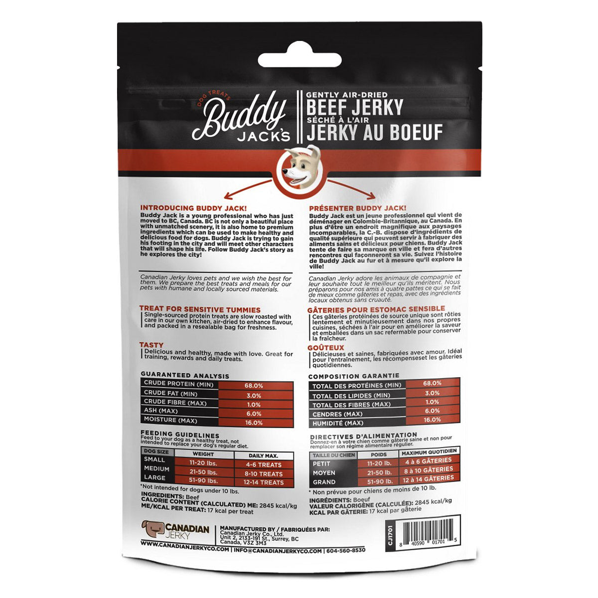 Buddy Jack's Beef Jerky Dog Treats 2oz / 56gm