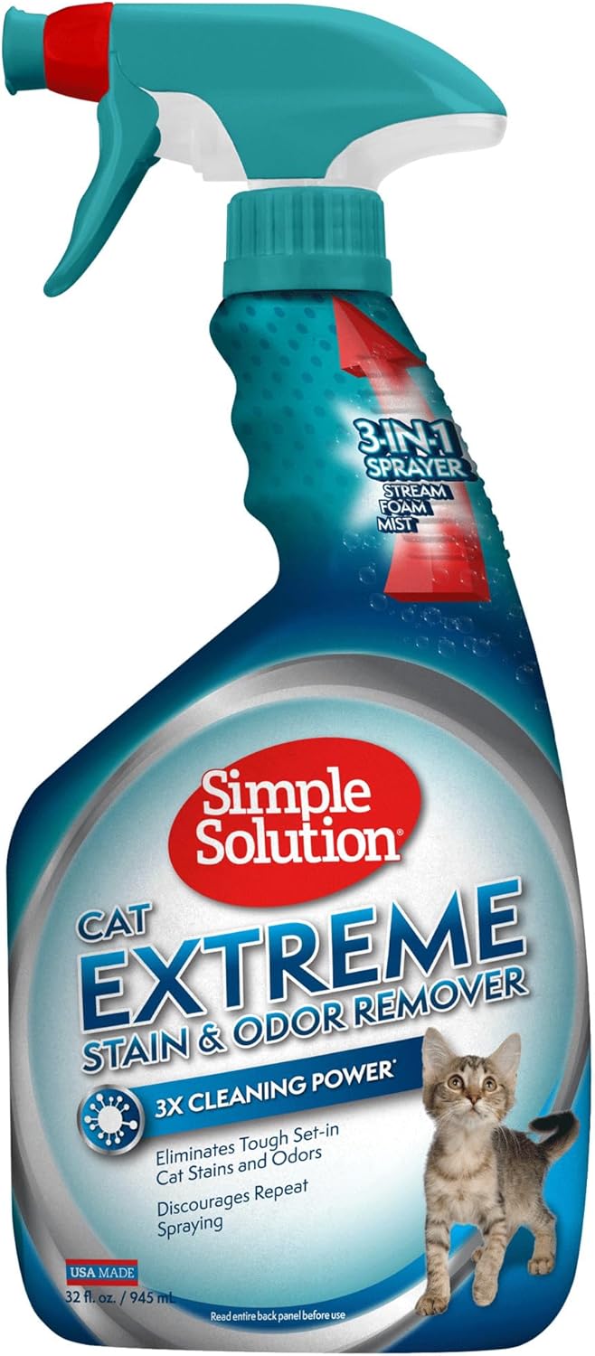 Simple Solution Extreme Cat Stain Odour Remover, White, 32 Oz