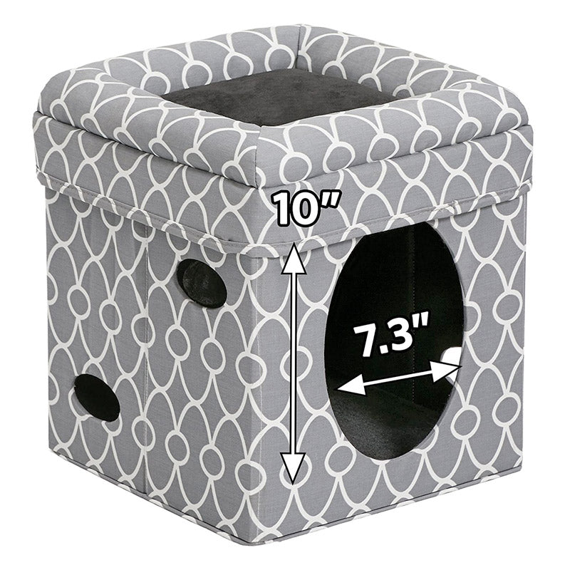 Curious Cat Cube - Grey