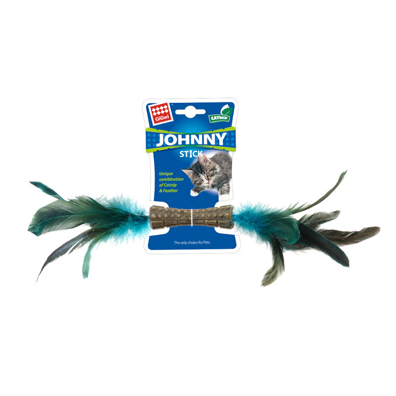 Catnip "Johnny Sticks" with Double Side Natural Feather